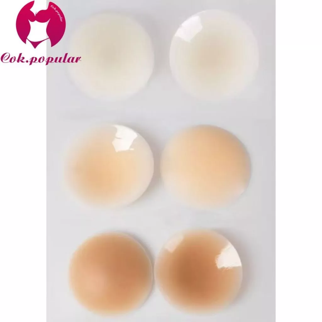 #599 ซิลิโคนปิดจุก แผ่นใหญ่8.cm รุ่นมีกาว ใส่ได้นานไม่หลุด กันน้ำ COK