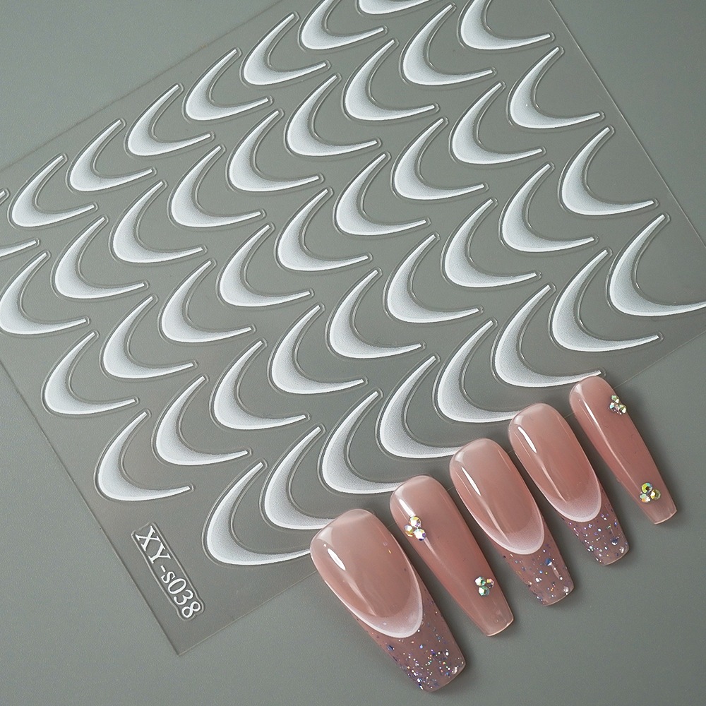 French Gradient สติกเกอร์ ติดปลายเล็บไล่สี สวยงามหรูหรา มีกาวในตัว พร้อมส่งจากไทย