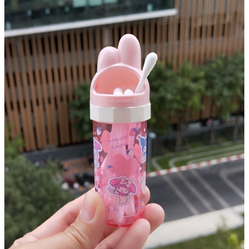 Cotton swab case กล่องใส่คัตตอนบัต แบบพกพา สะดวกในการเดินทาง ลายซานริโอ้ Sanrio Japan มายเมโลดี้ ของแท้นำเข้าจากญี่ปุ่น