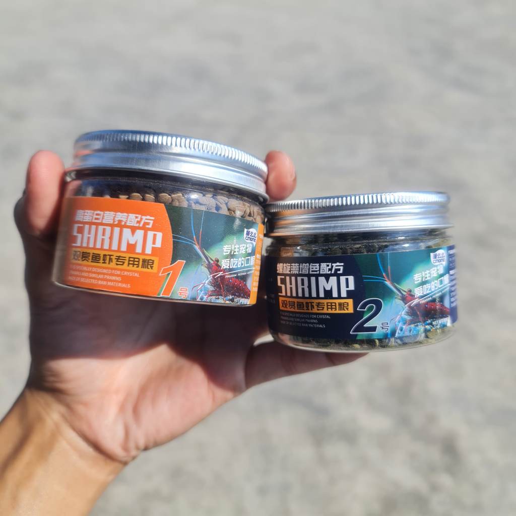 อาหารเม็ด กุ้งสุราเวสีและกุ้งแคระประเภทอื่นๆ