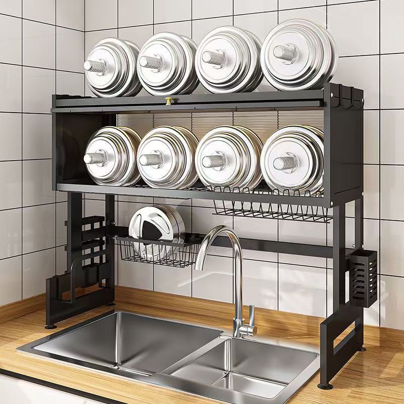 Baan ชั้นวางจาน ที่วางจาน สแตนเลส 2ชั้น 65/85/95/105/125ซม คร่อมอ่างล้างจาน ชั้นวางของในครัว - รูปที่ 5