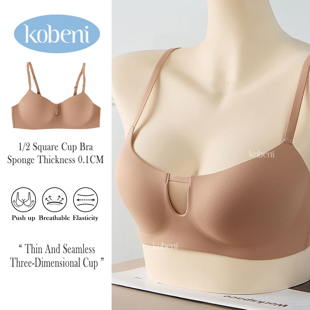 ⭐KOBENI⭐BRA เจลลี่บรา บราไร้ขอบ รูปร่างตัวยู การออกแบบกลวง อกชิดสวย ทรงสวยดูดี ผ้านิ่มใส่สบาย