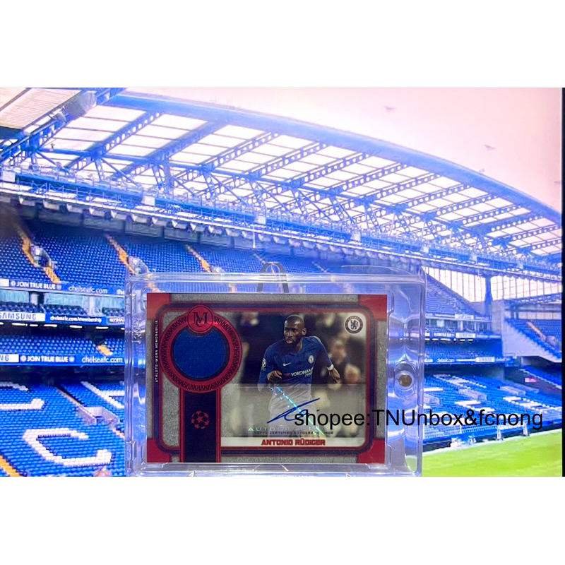 การ์ดลายเซ็นพร้อมชิ้นส่วนเสื้อนักฟุตบอล 2019-20 Topps Museum - Antonio Rudiger /25