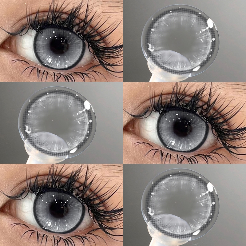{COD}-Eyeshare Boston คอนแทคเลนส์สีเทา 1 คู่ คอนแทคเลนส์สี ตาโต ขนาด 14.5mm อายุ 1 ปี เลนส์แฟชั่น ปริมาณน้ำ: 40%