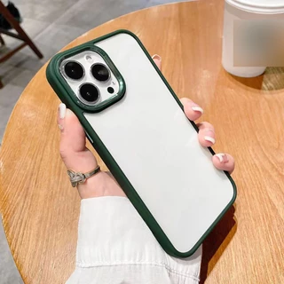 🔥COD 3IN1 Case For เคส iPhone 16 11 14 15 13 12 Pro Max 8 7 Plus XR X XS SE เคสโทรศัพท์อะคริลิคกันกระแทกด้านหลังแบบนุ่ม
