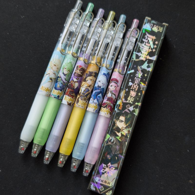 Genshin impact กล่องสุ่มปากกาลายเกนชิน 6 แบบ Blind box pen ปากกาน่ารักๆ ลายการ์ตูน เกม