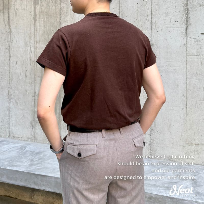 [Brown]เสื้อยืดคอชิด Vintage Like T Shirt by Neat menswear ราคา ถูกที่สุด ดีลบีเคเค แกลเลอรีภาพที่ 7