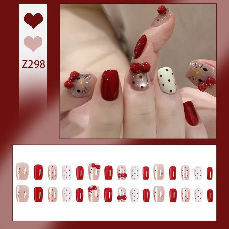 【DD298】เล็บปลอมเจล ร้านไทยเล็บปลอมกันน้ำ กล่องละ 24 ชิ้น พร้อมส่ง
