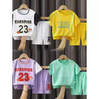 เสื้อยืดเด็ก ชุดเซตเด็กน่ารัก ลวดลายสวยงาม ผ้าระบายใส่แล้วไม่ร้อน เนื้อผ้ากีฬา พร้อมจัดส่งสินค้า