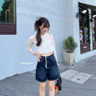 Acasey กางเกงยีนส์ผู้หญิง ขาสั้น รุ่น Puffy Short Jeans S-42