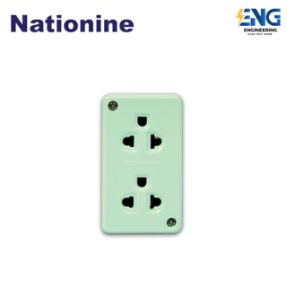 NATIONINE เต้ารับมีกราวด์ 2 ที่ รุ่น WKG04 (คละสี)
