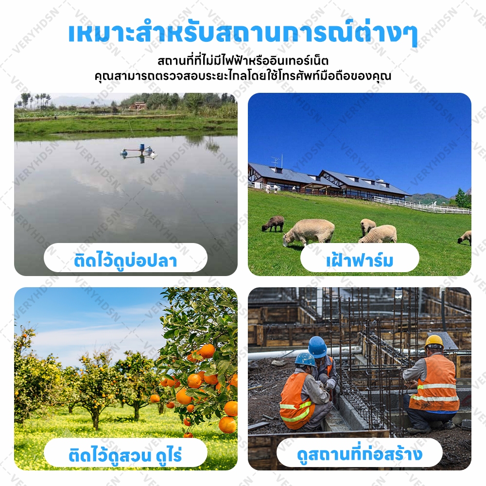 กล้องวงจรปิดไร้สาย 4G / SOLAR CCTV 8MP / หมุน360° ติดตามมือถือ / กลางแจ้งกันน้ำ / พลังงานแสงอาทิตย์