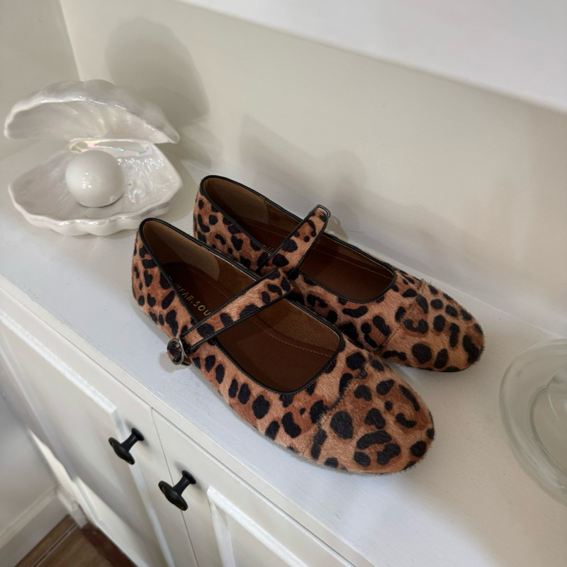 [พร้อมส่ง] WEAR.SOUL #S605-Leopard Mary Jane