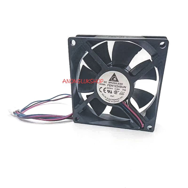 พัดลม 3นิ้ว 3สาย 24VDC 0.30A Delta FEN1224SUN Size.80*80*25MM. พัดลม 3"  24VDC 3สาย PWM