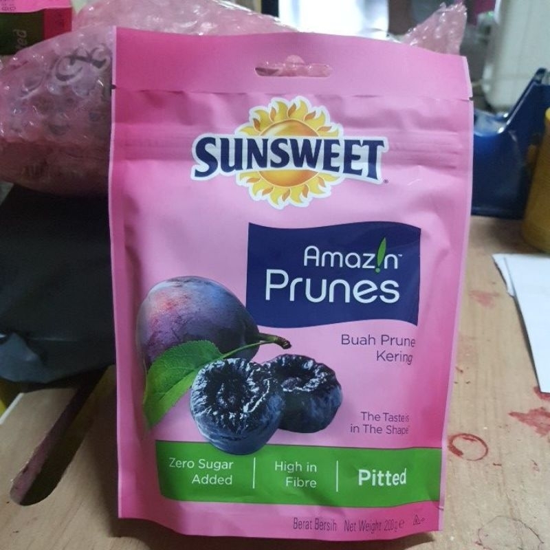 ลูกพรุน sunsweet เกรดเดียวกับห้าง ไม่มีเม็ด หนัก 200 กรัม พรุนแท้ๆ 100%  ตราซันสวีท  SUNSWEET