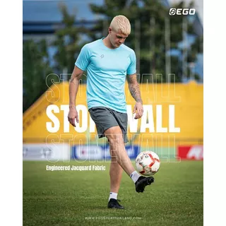 [EG1020] เสื้อฟุตบอลคอกลมผ้าทอลายแขนสั้น EGO SPORT