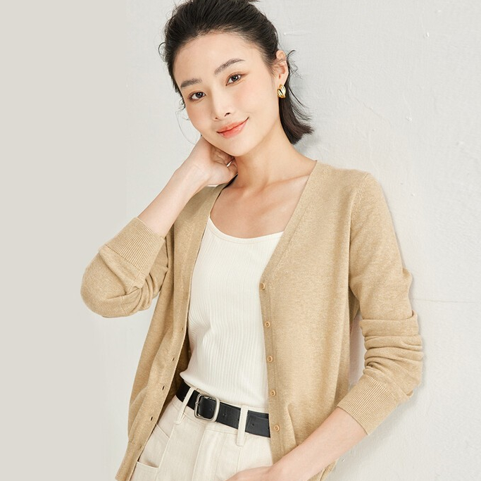 Giordano Cardigan แท้💯 ผู้หญิง Cotton v-neck cardigan
