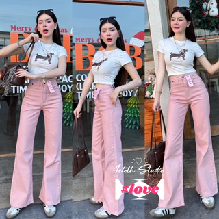 Patty Jeans 🌈 กางเกงยีนส์ทรงขาม้าใหญ่ เอวสูง ผ้ายีนส์ยืดนำเข้า ยืดได้เยอะ ทรงสวยมาก