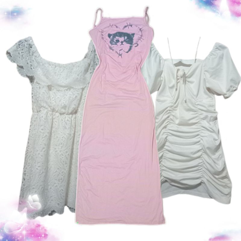 [Updated 09.01] [Set 1] Coquette, Academia, Y2K Style | ชุดเดรสและแจ็คเก็ตเกาหลี | เสื้อผ้ามือสอง