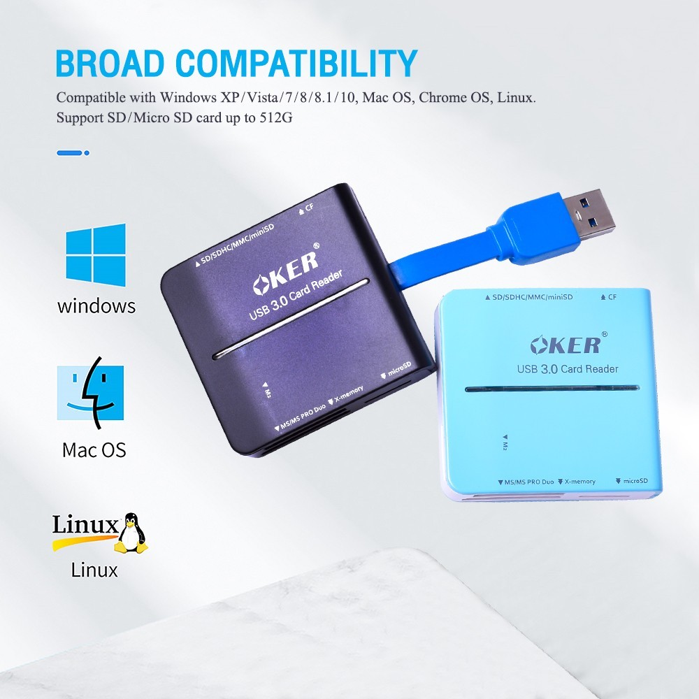 OKER อุปกรณ์อ่านการ์ด รุ่น C-3329 All In One OKER USB3.0