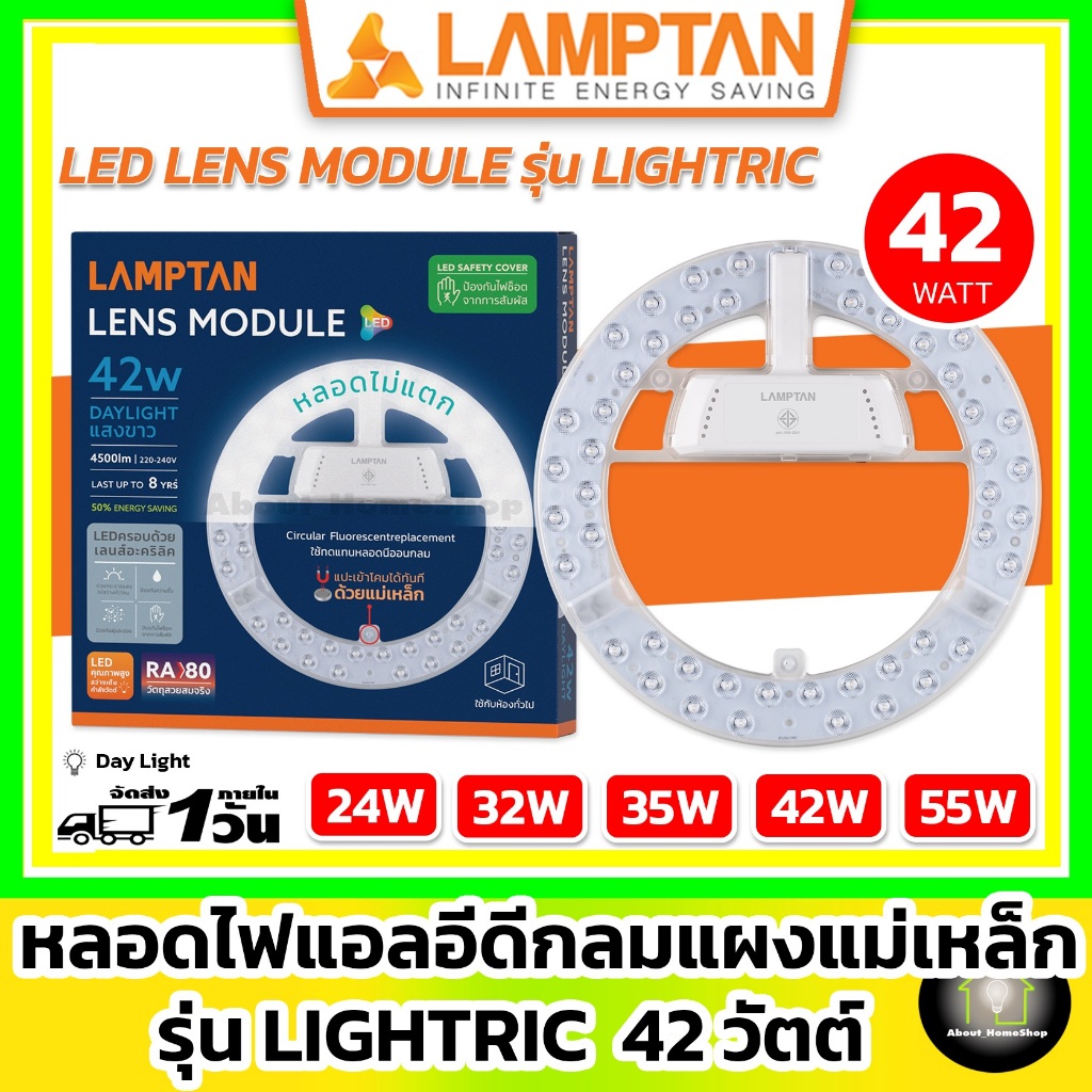 LAMPTAN - LED Module Circular รุ่น Lightric 24w 32w 35w 42w 55w ( แผงแม่เหล็ก แอลอีดี กลม )