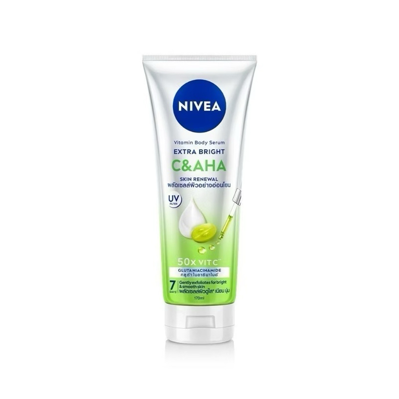 New !Nivea C&AHA body serum 300ml.หลอดใหญ่