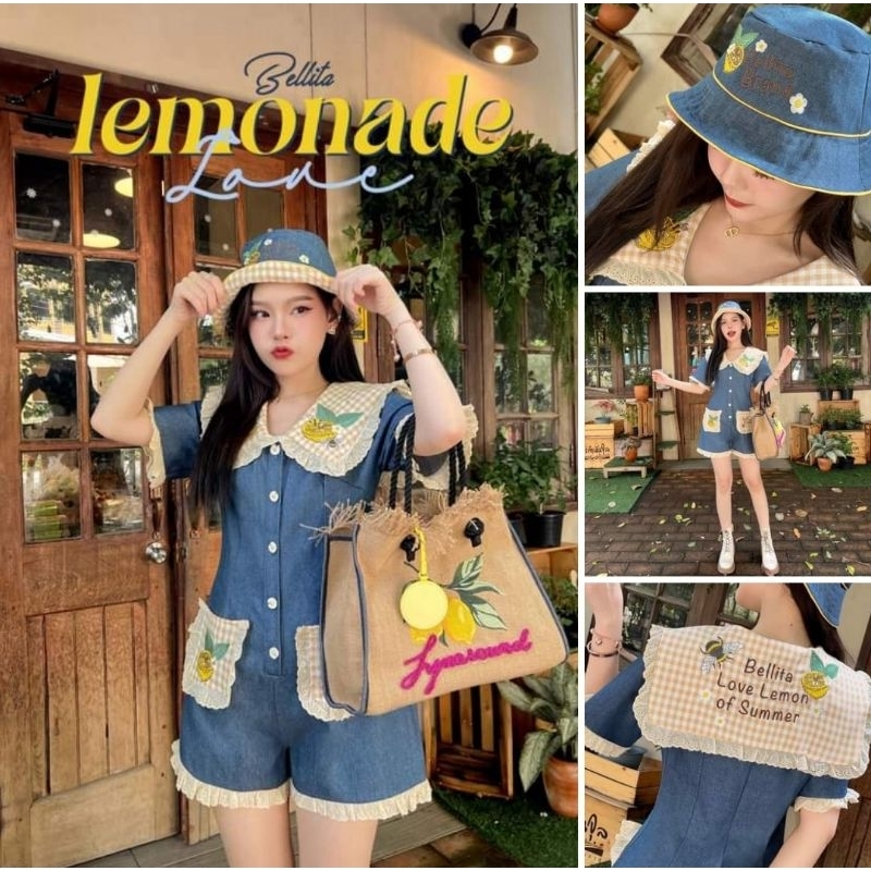 Bellita BRAND : LEMONADE JUMPSUIT + หมวก