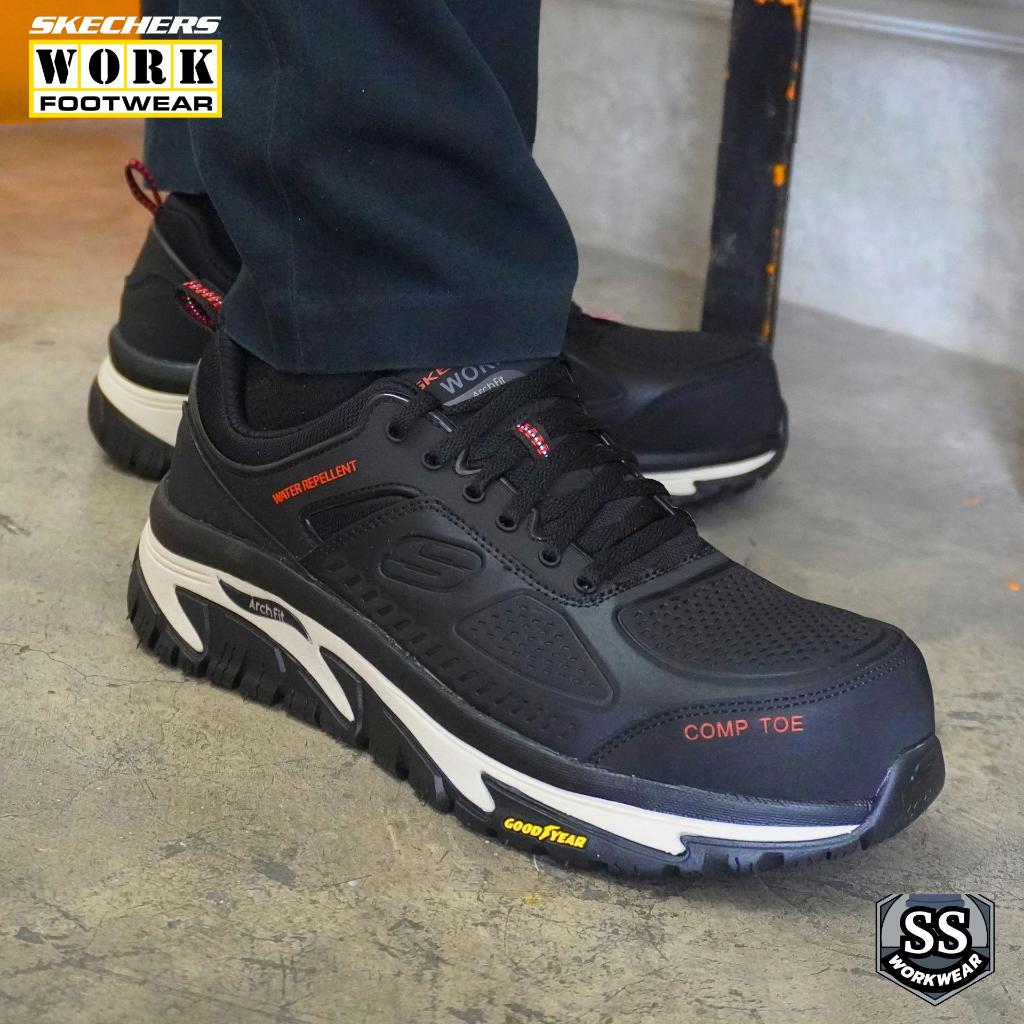 SKECHERS WORK รุ่น Arch Fit Road Walker - Raylan รองเท้าผ้าใบ หัวคอมโพสิต กันกระแทก 200154-BLK - รูปที่ 4