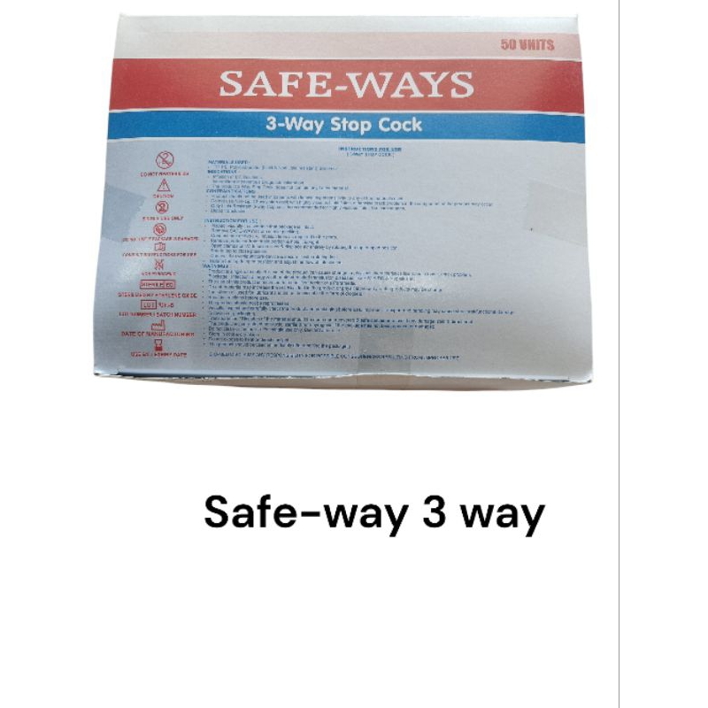 Safe-way 3 way stopcock 50 pcs./box.