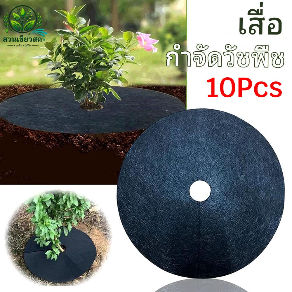 10Pcs ผ้าคลุมหญ้า ผ้าคลุมดิน พลาสติกคลุมหญ้า พลาสติกคลุมดิน [อายุการใช้งานนานถึง 8 ปี] geotextile fabric weed barrier