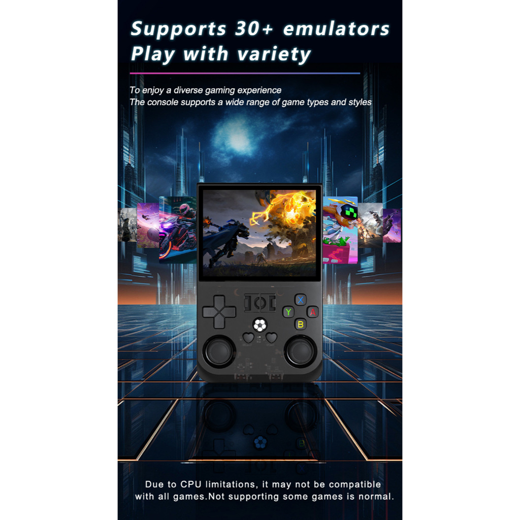 (แถม กระเป๋า+ฟิล์ม)เครื่องเกมพกพา R36PRO จอIPS 3.5นิ้ว+ความจำ 128GB+20,000เกม รองรับเกม PSP PS1 NDS