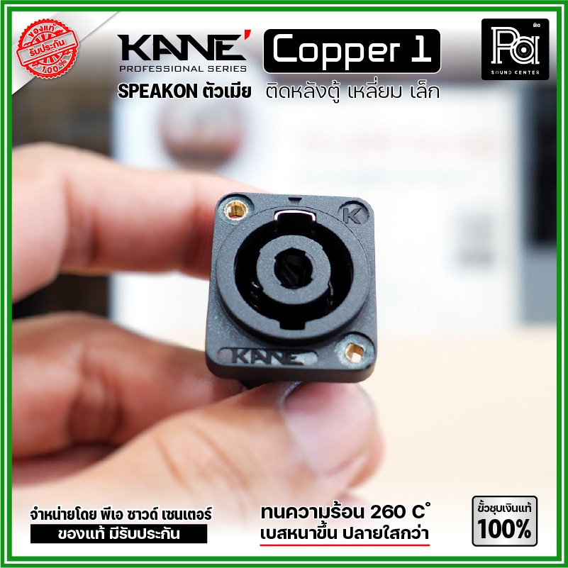 KANE COPPER1 (1 ชิ้น) สปีคคอนตัวเมีย เหลี่ยมเล็ก ขั้วชุบเงินแท้ 100% สำหรับติดหลังตู้ลำโพง