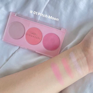 Ustar Zignature Maxx Cover Blush&Highlight Palette บลัช&ไฮไลท์ พาเลท 3 เฉดสี ไฮไลท์ บลัชออน ทีปัดแก้ม