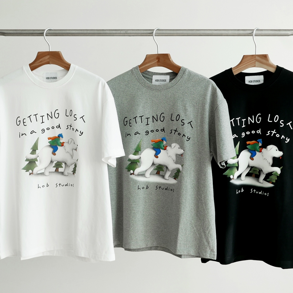 🔥ทักแชทรับโค้ดลดเพิ่ม Snow Dog T-shirt HOB STUDIOS