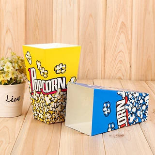 (แพ็ค 50 ใบ) กล่องใส่ป๊อปคอร์น POPCORN ขนาด 16*9*5.7 cm. พร้อมถุง OPP และลวดมัด #P180 กล่องขนม บรรจุภัณฑ์