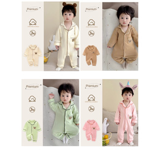 SM-082 (สินค้า​พร้อม​ส่ง)​ ชุดนอนจั๊มสูทแขนยาวขายาว เนื้อผ้า…