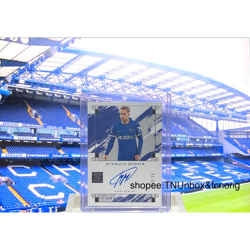 การ์ดลายเซ็นนักฟุตบอล 2023-24 Panini Impeccable - Mykhailo Mudryk /99 On Card