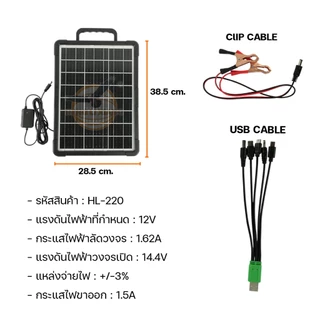เฉพาะแผงโซล่าเซลล์ HLX แผงโซล่าเซลล์ 12V ชาร์จขณะตากแดด solar cell หัวชาร์จ5in1 HL-210/220/235/255