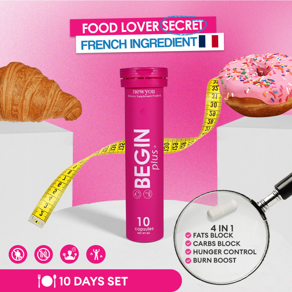 Begin Plus+ : ตัวช่วยก่อนอาหารเม็ดเดียว 4in1 สูตรลับ Food Lover by mojiko