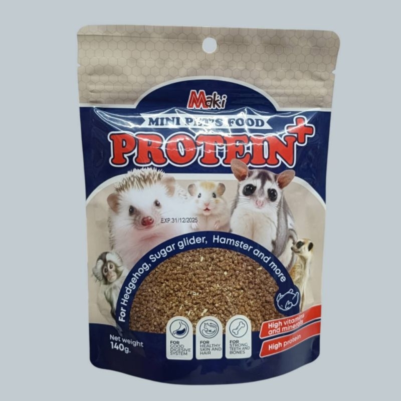 Maki Protein มากิ อาหารเม็ดอาหารเสริมโปรตีน อาหารชูก้าร์ไกลเดอร์ เม่นเเคระ หนูเเฮมสเตอร์