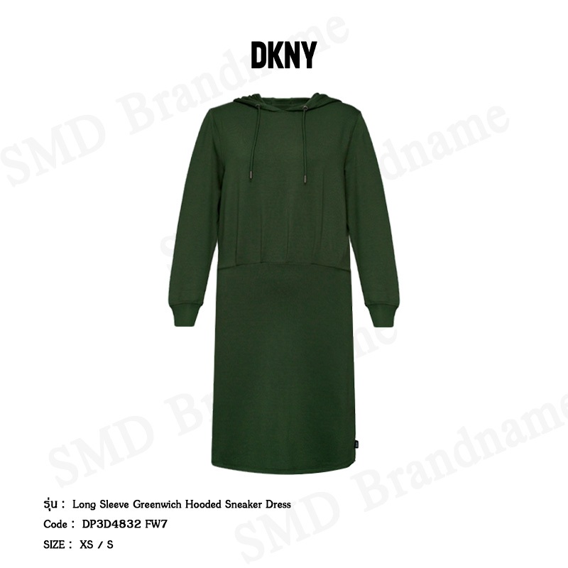 DKNY Sport ชุดเดรสแขนยาว รุ่น Long Sleeve Greenwich Hooded Sneaker Dress Code: DP3D4832 FW7