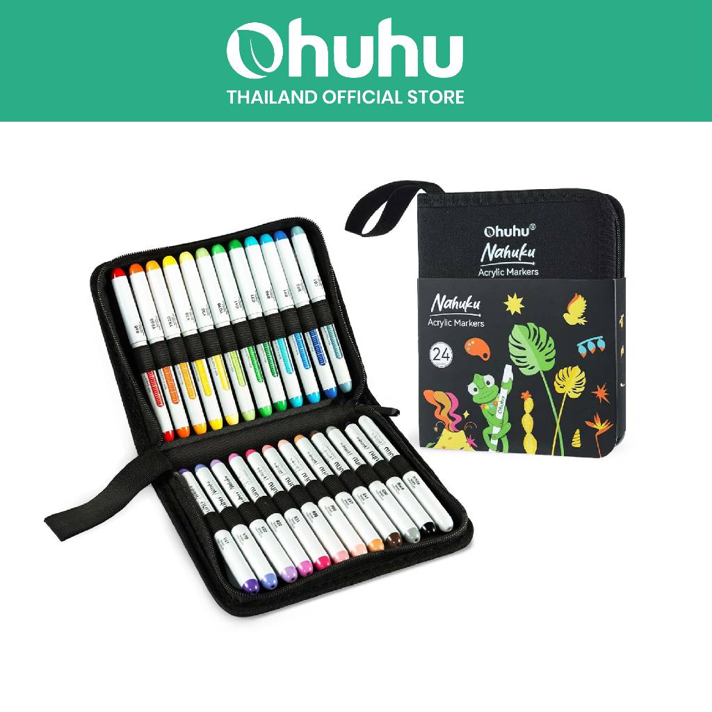 OHUHU : ปากกามาร์คเกอร์ Ohuhu Direct-ink Acrylic Markers 24 Colors 90376