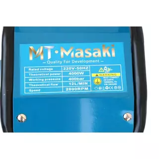 MASAKI เครื่องฉีดน้ำแรงดันสูงล้อลาก (ตัวใหญ่) เครื่องฉีดน้ำ 400 บาร์ 4 แรงม้า 4000 วัตต์ รุ่นใหม่! มีโรลม้วนสายในตัว ปรั