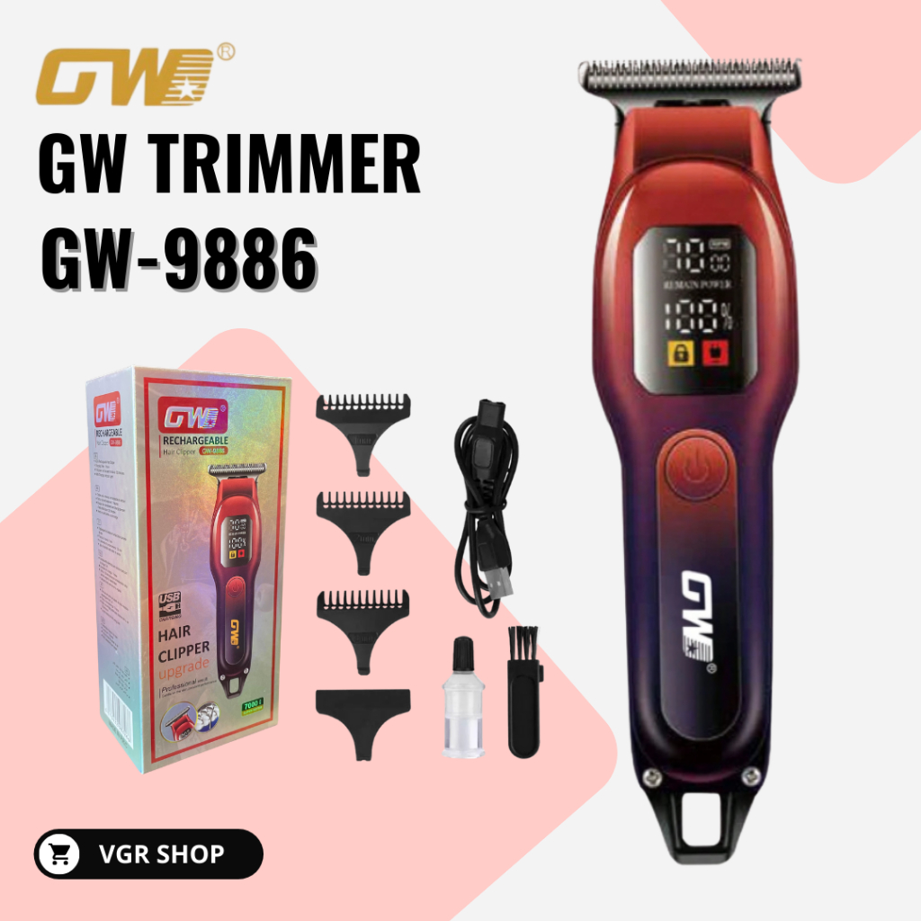 GUOWEI รุ่น GW-9886 ปัตตาเลี่ยนตัดแต่งผมและหนวดเครา แบบไร้สาย