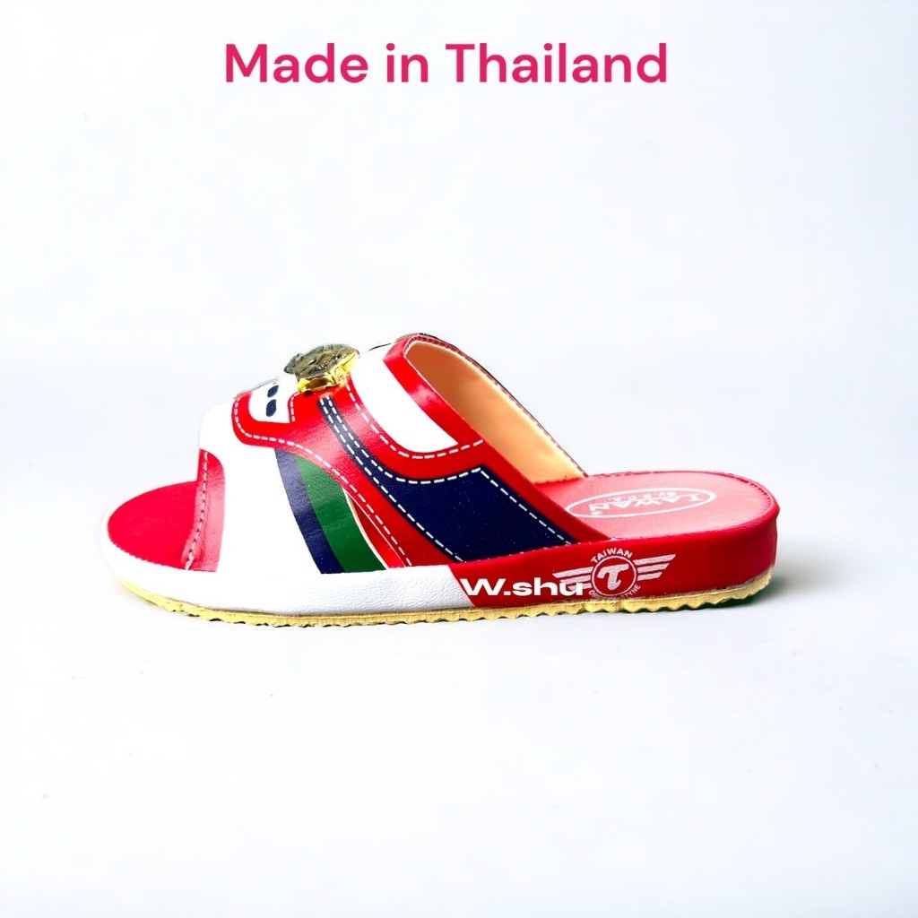 รุ่นSC-16 รองเท้าแตะเทวินทรงสวมสำหรับเด็กผู้ชายวัย 3-10 ปี สีแดง ไซส์ 25-36 รองเท้าสวมแฟชั่นเด็ก ใส่เที่ยว ใส่ลำลอง