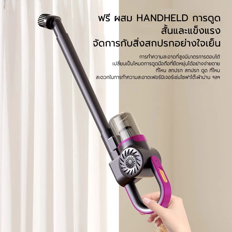เครื่องดูดฝุ่นไร้สาย 55000PA ดูด ถู 8in1 กำจัดไร ใช้ได้ทั้งรถและบ้าน thumbnail 8