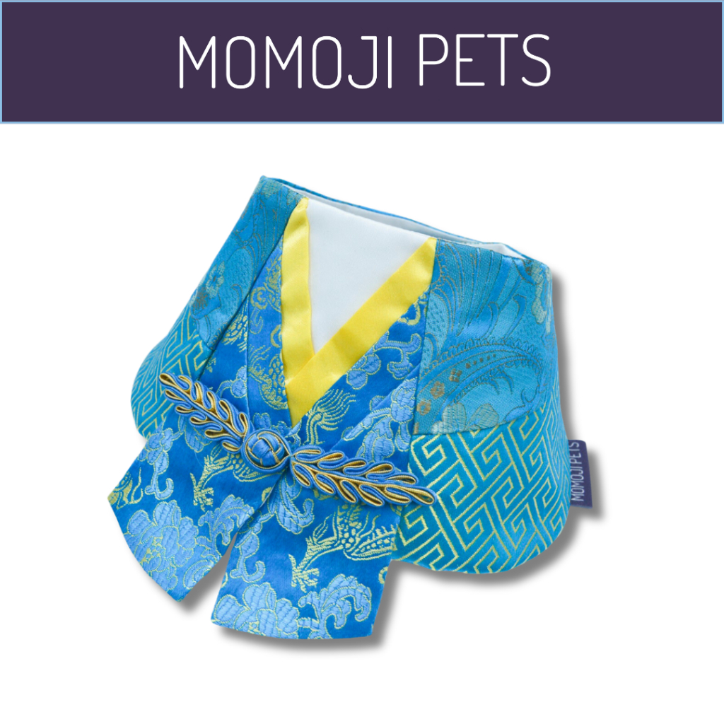 Momoji Vermillion Ocean Blue Pet Bib ชุดสุนัข ชุดแมว