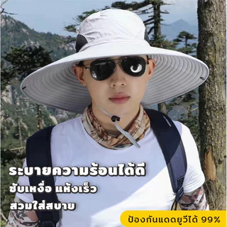 AD159_Shop หมวก กันแดดกันลม ตกปลา กลางแจ้ง พร้อมผ้าคลุม ปรับสายได้ พับเก็บง่าย เหมาะกับผู้ชาย 2รุ่น