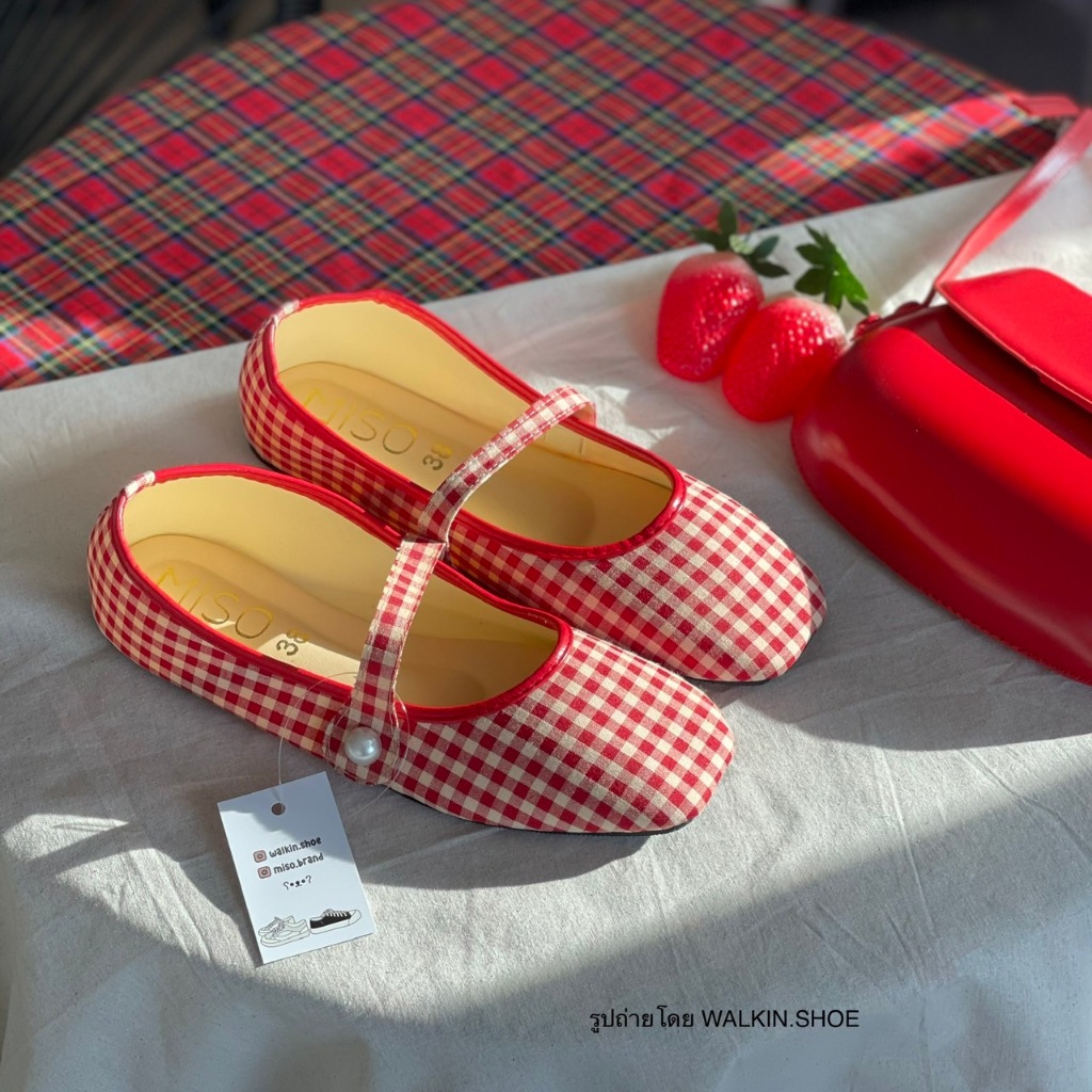 (พร้อมส่ง ผลิตในไทย) รองเท้าแมรี่เจนลายสก็อต MISO BRAND รุ่น ELLA MARYJANE