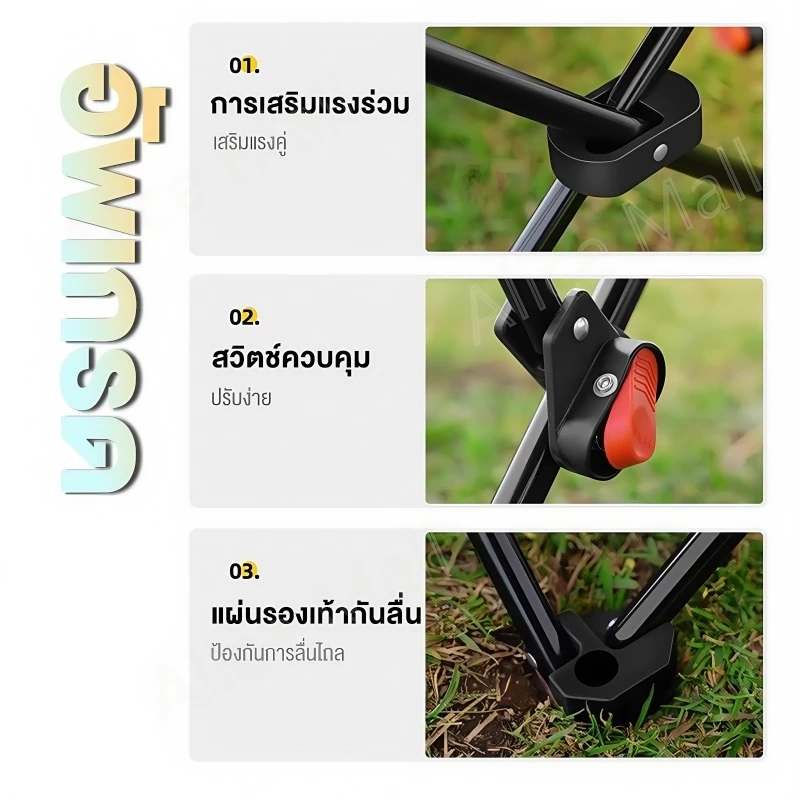 เก้าอี้สนาม แคมป์ปิ้ง ผ้าใบ Oxford thumbnail 9